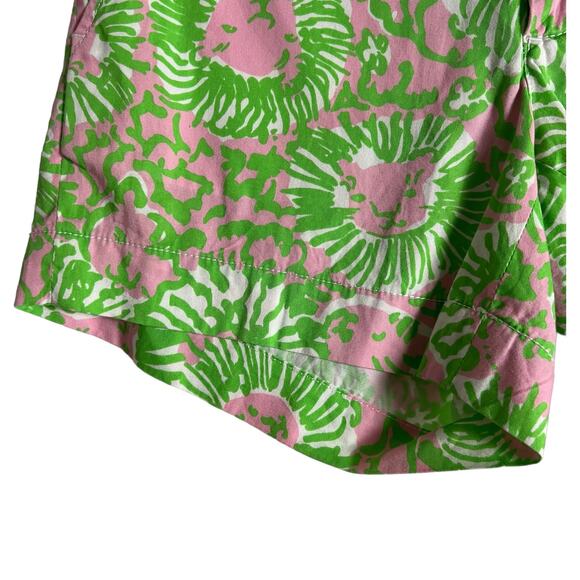 Lilly Pulitzer Callahan Green Pink Sunnyside Lion Print Shorts Size 4 - Picture 5 of 8